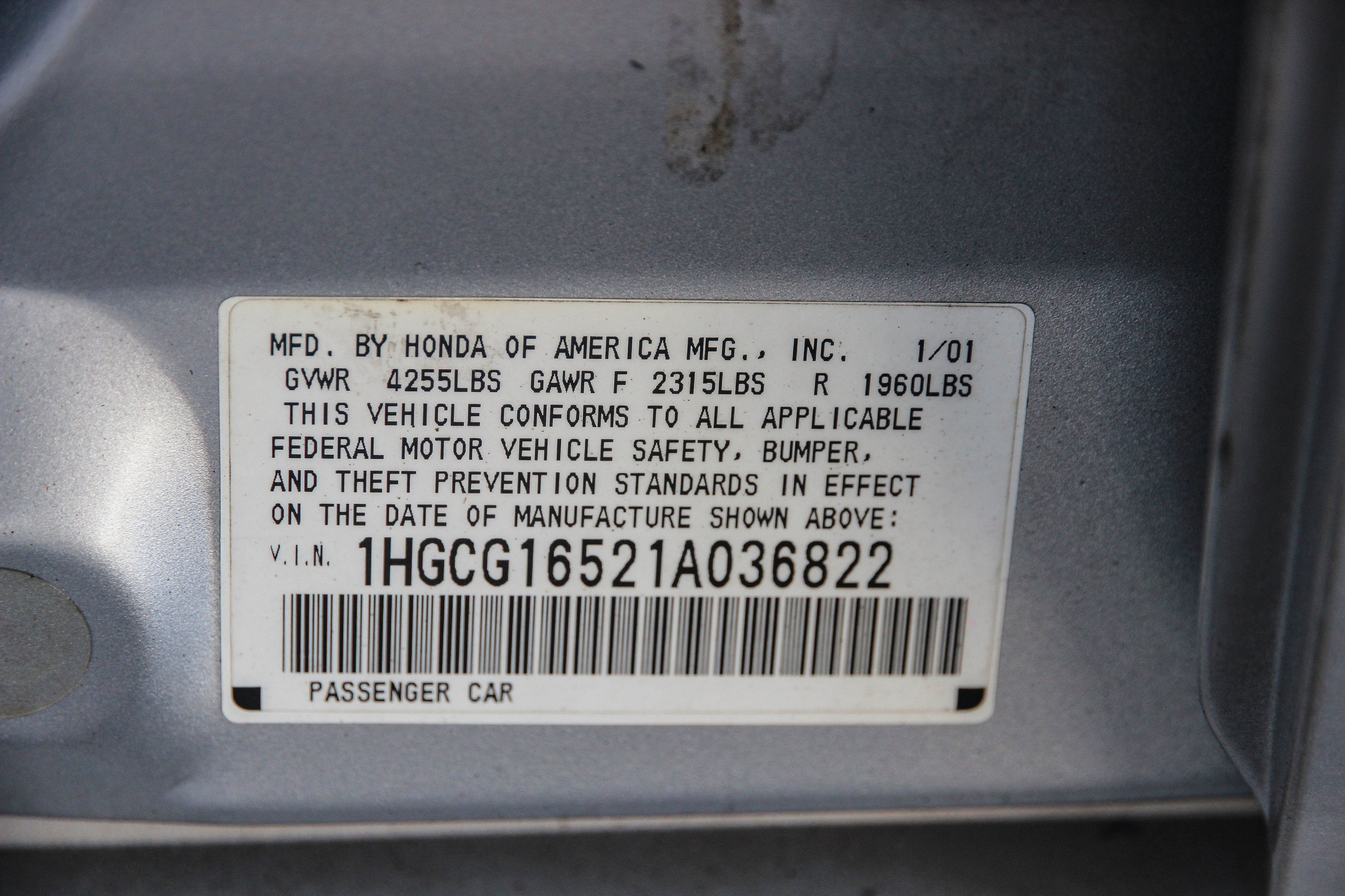 2001 Honda Accord EX w/Leather