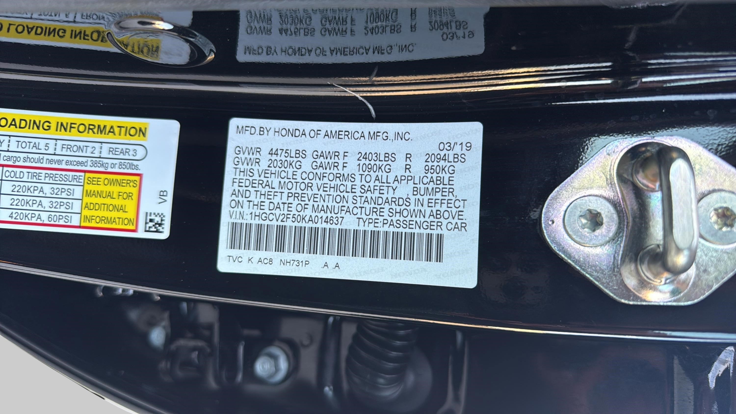 2019 Honda Accord EX-L 2.0T