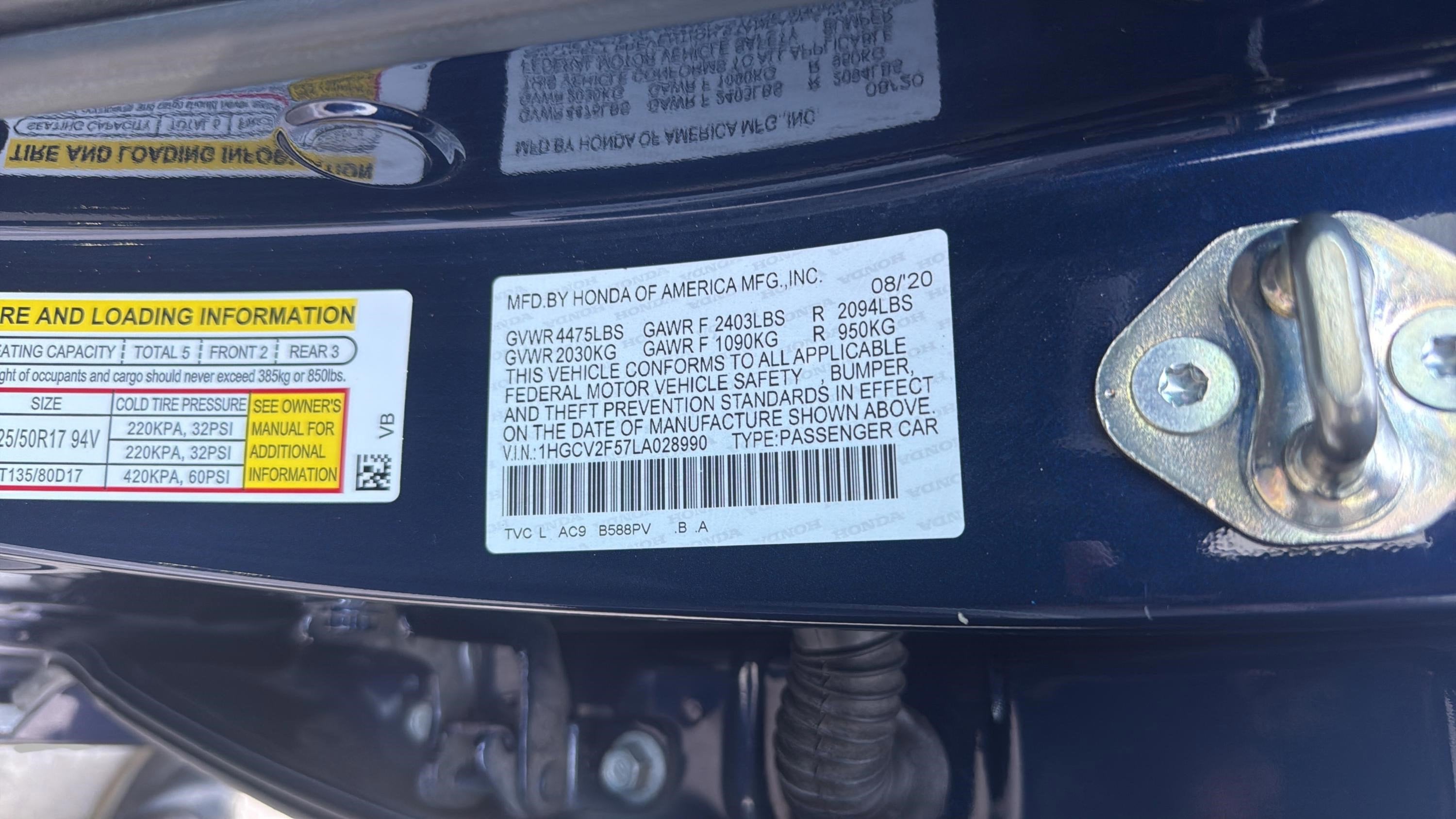 2020 Honda Accord EX-L