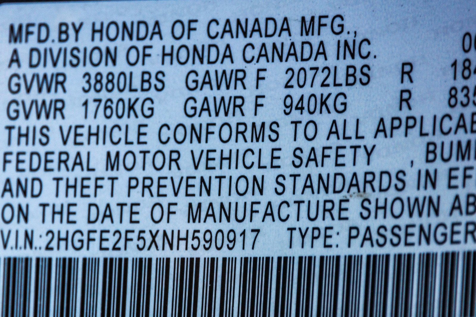 2022 Honda Civic Sport