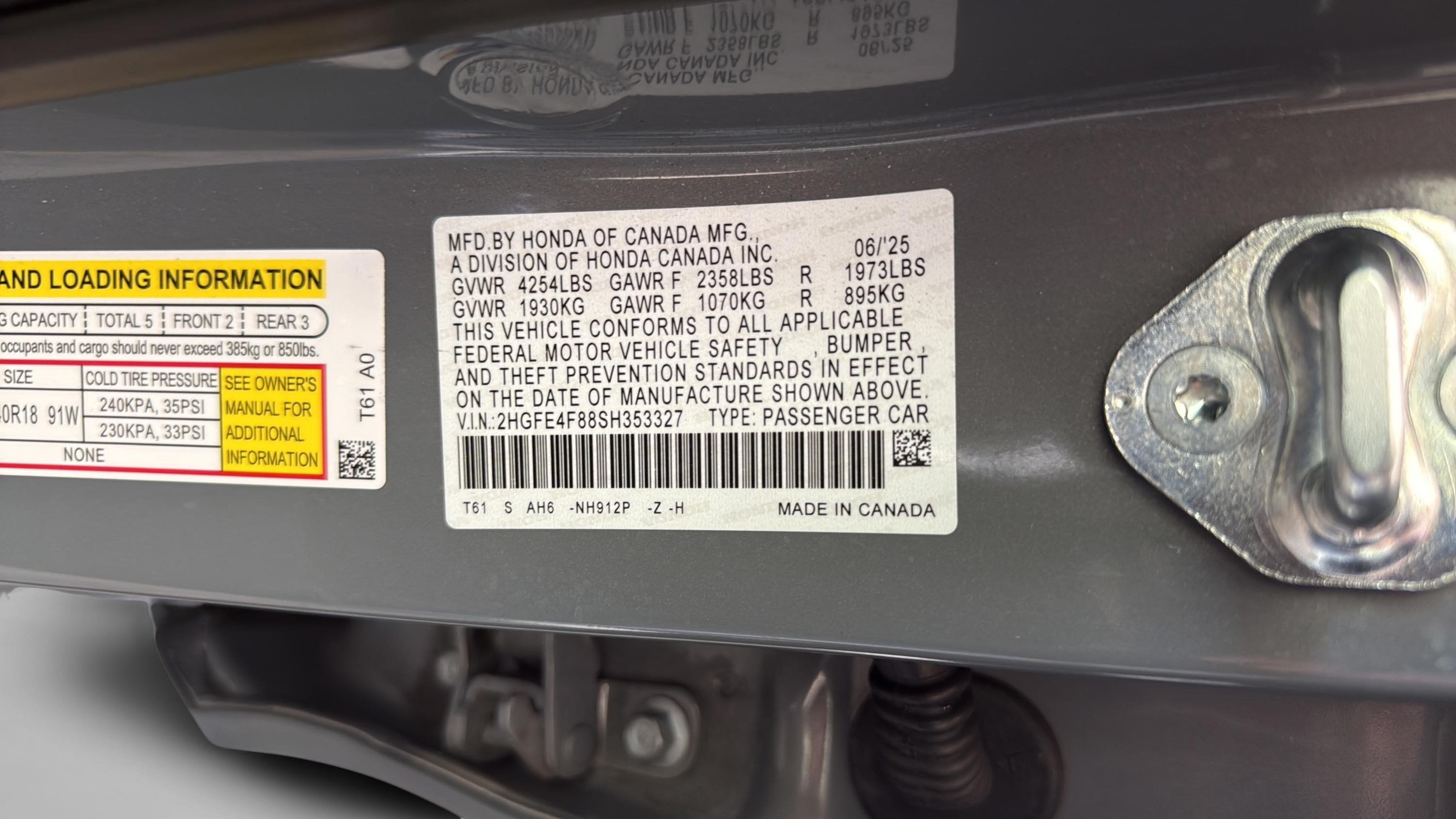 2025 Honda Civic Hybrid Sport