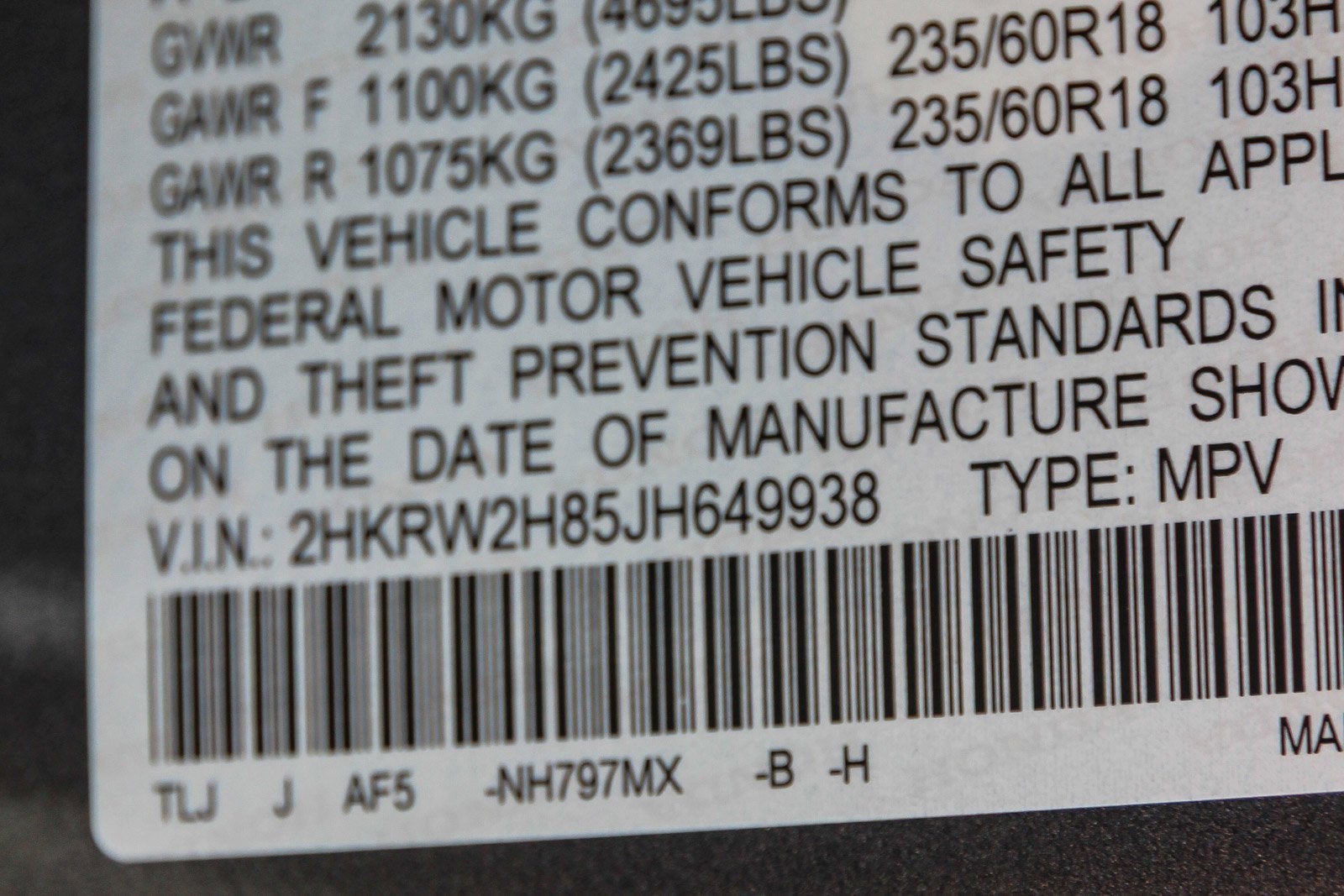 2018 Honda CR-V EX-L