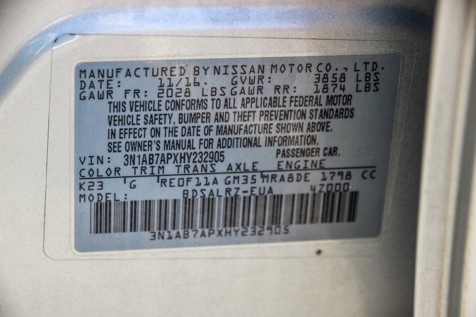 2017 Nissan Sentra SR