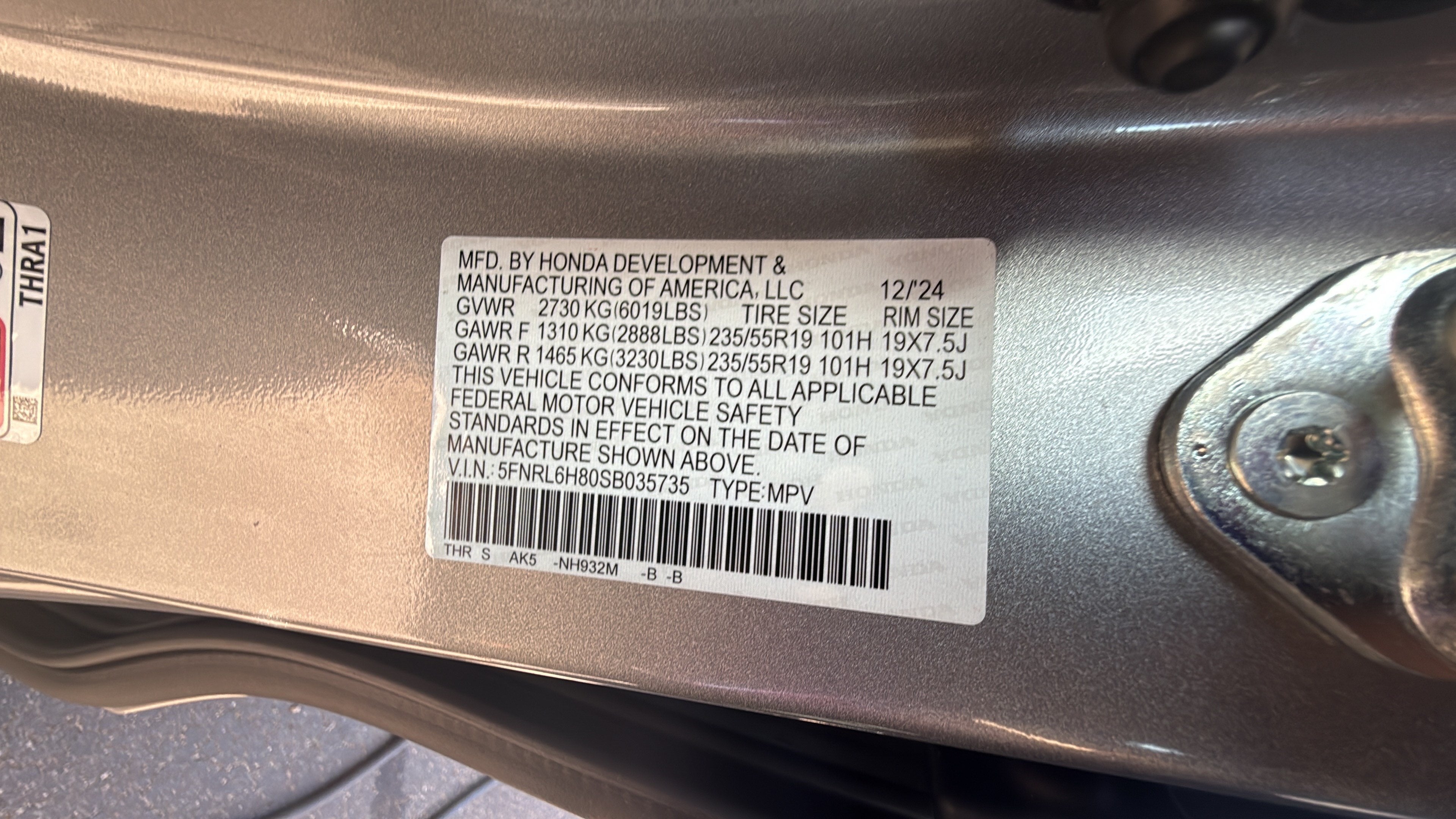 2025 Honda Odyssey Touring