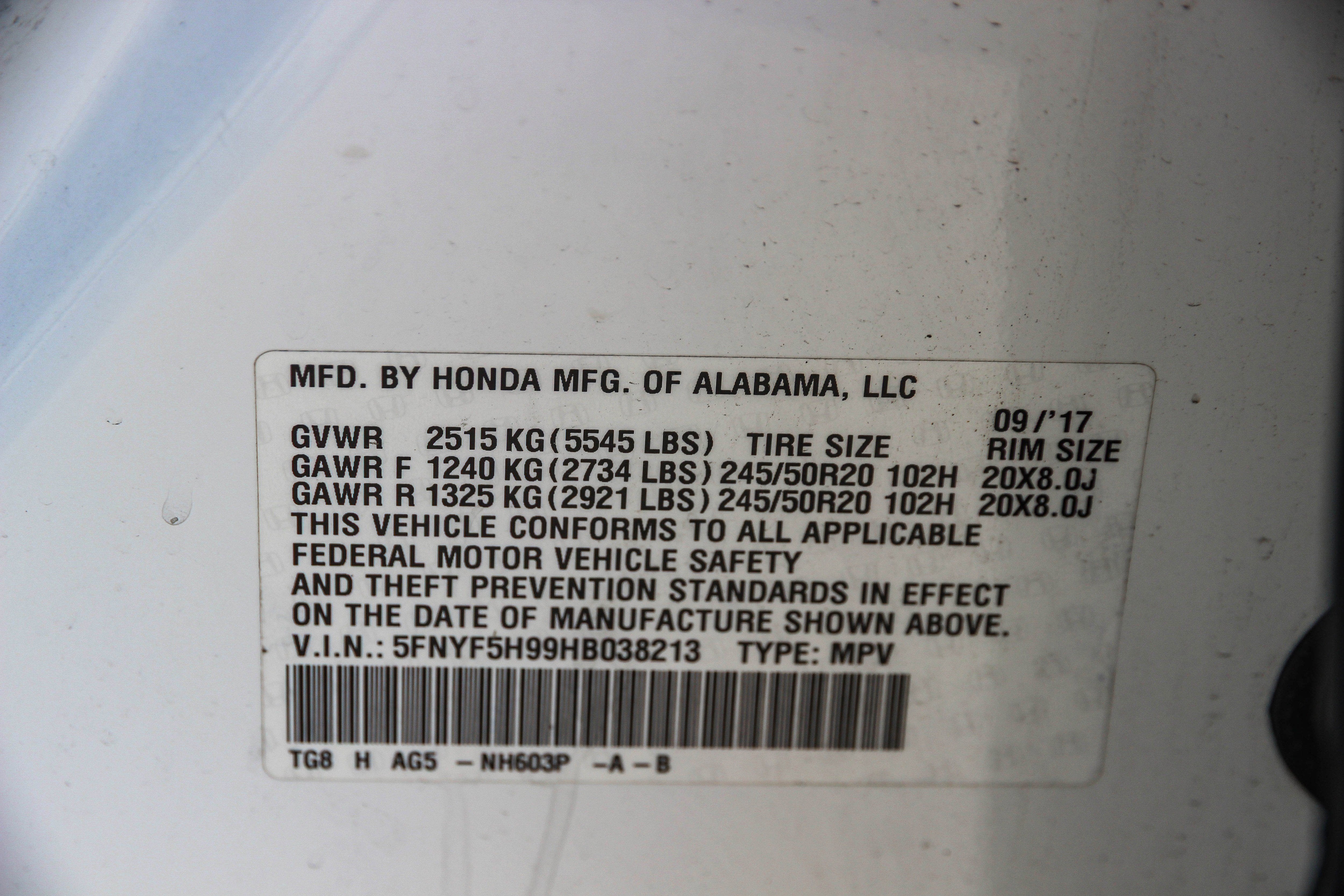 2017 Honda Pilot Touring