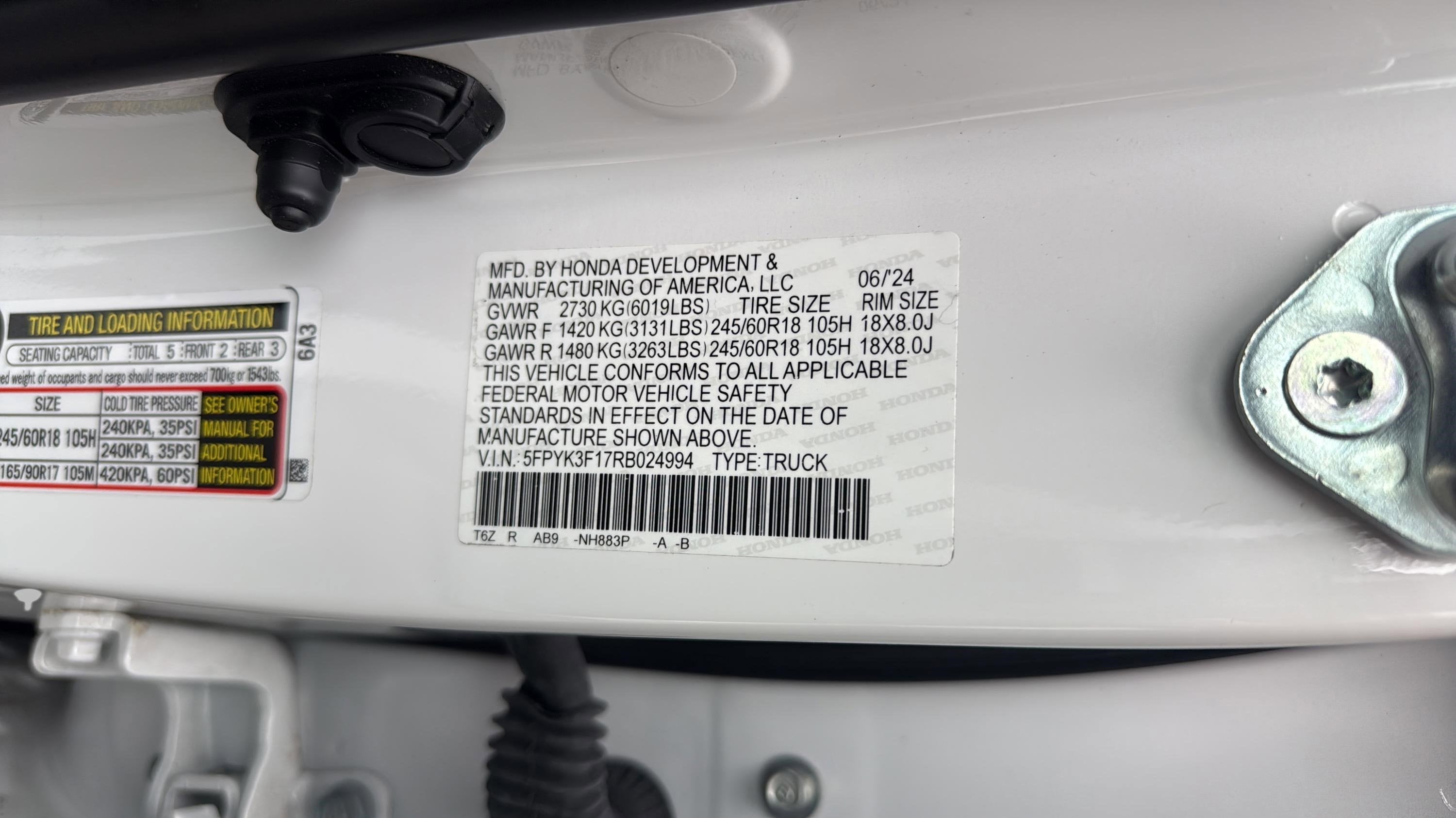 2024 Honda Ridgeline Sport