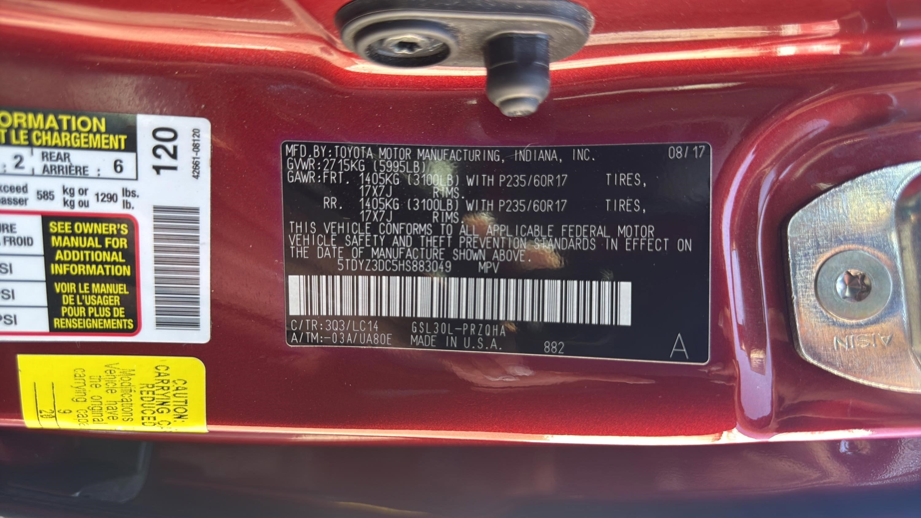 2017 Toyota Sienna XLE